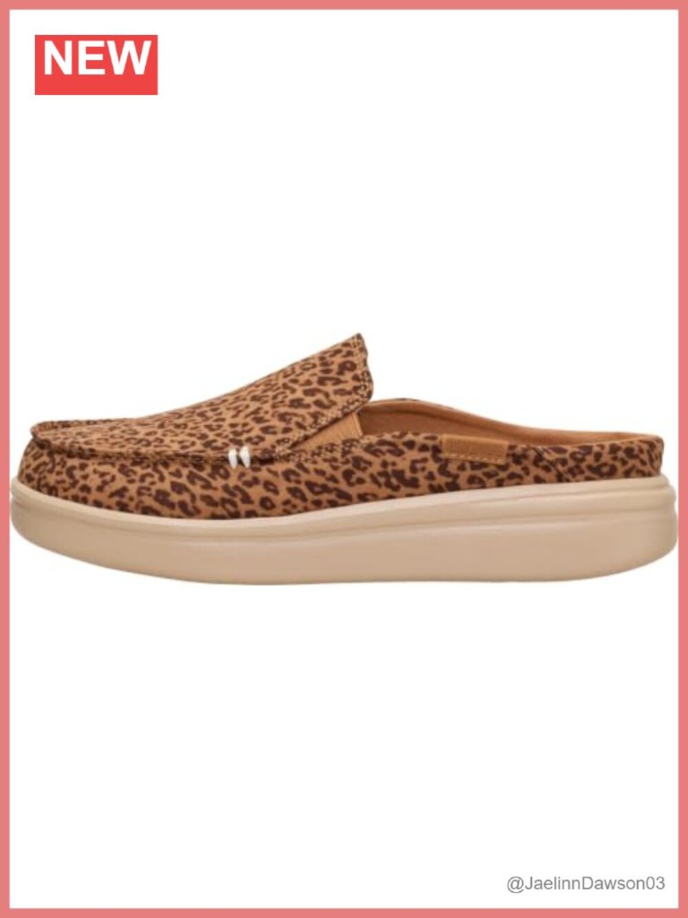 Women's Platform Mule Shoes Slip On Loafers Animal Print Casual